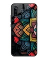 Shop Retro Gorgeous Flower Printed Premium Glass Cover For Xiaomi Mi A3 (Impact Resistant, Matte Finish)-Front