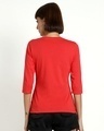 Shop Retro Red 3/4 Sleeve Round Neck T-Shirt-Full
