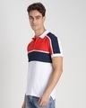 Shop Retro Red Color Block Polo T-Shirt