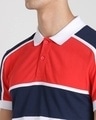 Shop Retro Red Color Block Polo T-Shirt