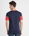 Shop Retro Red Color Block Sleeve T-Shirt-Full