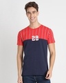 Shop Retro Red Color Block T-Shirt-Front