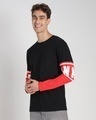 Shop Retro Red Full Sleeve Color Block T-Shirt-Design