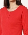 Shop Retro Red Full Sleeve Henley T-Shirt
