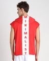 Shop Retro Red Panel Hoodie Vest