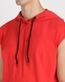 Shop Retro Red Panel Hoodie Vest