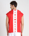 Shop Retro Red Panel Hoodie Vest-Full