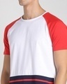Shop Retro Red Raglan Color Block T-Shirt