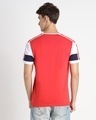 Shop Retro Red Sleeve Color Block T-Shirt-Full