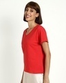 Shop Women's Retro Red V-Neck T-shirt-Design