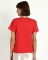 Shop Women's Retro Red V-Neck T-shirt-Full