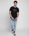 Shop Revolt Repeat Half Sleeve Raglan T-Shirt Navy Blue-Black-Design