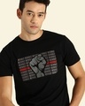 Shop Revolt Repeat Half Sleeve T-Shirt Black-Front