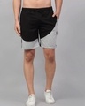 Shop Men's Black & Grey Color Block Shorts-Front