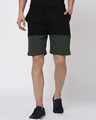 Shop Men's Black & Grey Color Block Shorts-Front