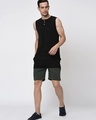 Shop Men's Black & Grey Color Block Shorts-Full