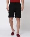 Shop Men's Black Side Striped Shorts-Front