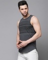 Shop Men's Dark Grey Striped Slim Fit Vest-Design