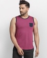 Shop Men's Purple Slim Fit Vest-Front