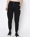 Shop RIGO Women's Black Cotton Joggers-Front