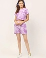 Shop Women's Purple Tie & Dye Shorts-Full