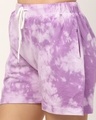 Shop Women's Purple Tie & Dye Shorts