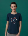 Shop Ripped Captain America Basic Round Hem T-Shirt (AVL)-Front
