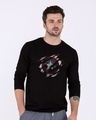 Shop Ripped Captain America Full Sleeve T-Shirt (AVL)-Front
