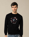 Shop Ripped Captain America Light Sweatshirt (AVL)-Front