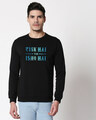 Shop Risk Hai Toh Ishq Hai Fleece Sweatshirt Black-Front