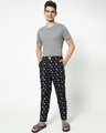 Shop Men's Black Rolling Pro All Over Printed Pyjamas-Full