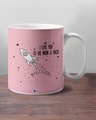Shop Romantic I love you to the Moon & Back Ceramic Mug (350ml, Pink, Single piece)-Design