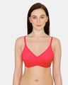 Shop Rosaline Essentials Double Layered Non Wired 3/4th Coverage Bra - Barbados Cherry-Front