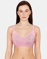 Shop Rosaline Essentials Double Layered Non Wired 3/4th Coverage Bra - Fuchsia Pink-Front