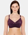 Shop Rosaline Essentials Double Layered Non Wired 3/4th Coverage Bra - Royal Purple-Front