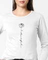 Shop Rose Beautiful Full Sleeves T-Shirt White-Front