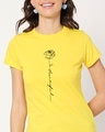 Shop Rose Beautiful Half Sleeve Printed T-Shirt Empire Yellow -Front