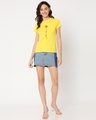 Shop Rose Beautiful Half Sleeve Printed T-Shirt Empire Yellow -Full