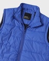 Shop Royal Blue Sleeveless Puffer Jacket