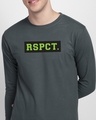 Shop RSPCT Full Sleeve T-Shirt Nimbus Grey-Front