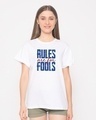 Shop Rules Are For Fools Boyfriend T-Shirt-Front