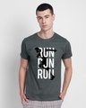 Shop Run Run Run Half Sleeve T-Shirt-Front