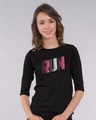 Shop Run Speed Round Neck 3/4th Sleeve T-Shirt-Front