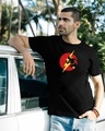 Shop Runner Flash Half Sleeve T-Shirt Black (FL)-Front