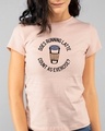 Shop Running Latte Half Sleeve Printed T-Shirt Baby Pink-Front
