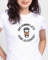 Shop Running Latte Half Sleeve Printed T-Shirt White-Front