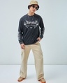 Shop S.W.Smiley Men's Black Chaos Graphic Printed Oversized Acid Wash T-Shirt