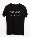 Shop Sad Story Half Sleeve T-Shirt-Front