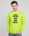 Shop Sadda Pain Fleece Sweatshirt Neon Green-Front