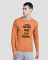 Shop Sadda Pain Full Sleeve T-Shirt Vintage Orange-Front